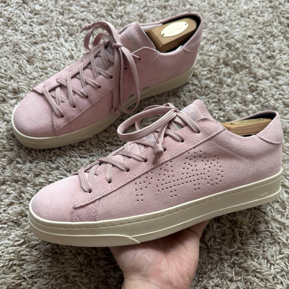 P448 Jack Sneaker Light Pink Low Top Suede Platform Shoe Italy Size 42 / US 9.5